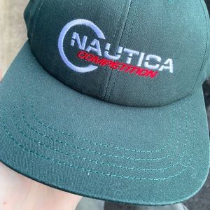 Vintage nautica competition strapback hat green